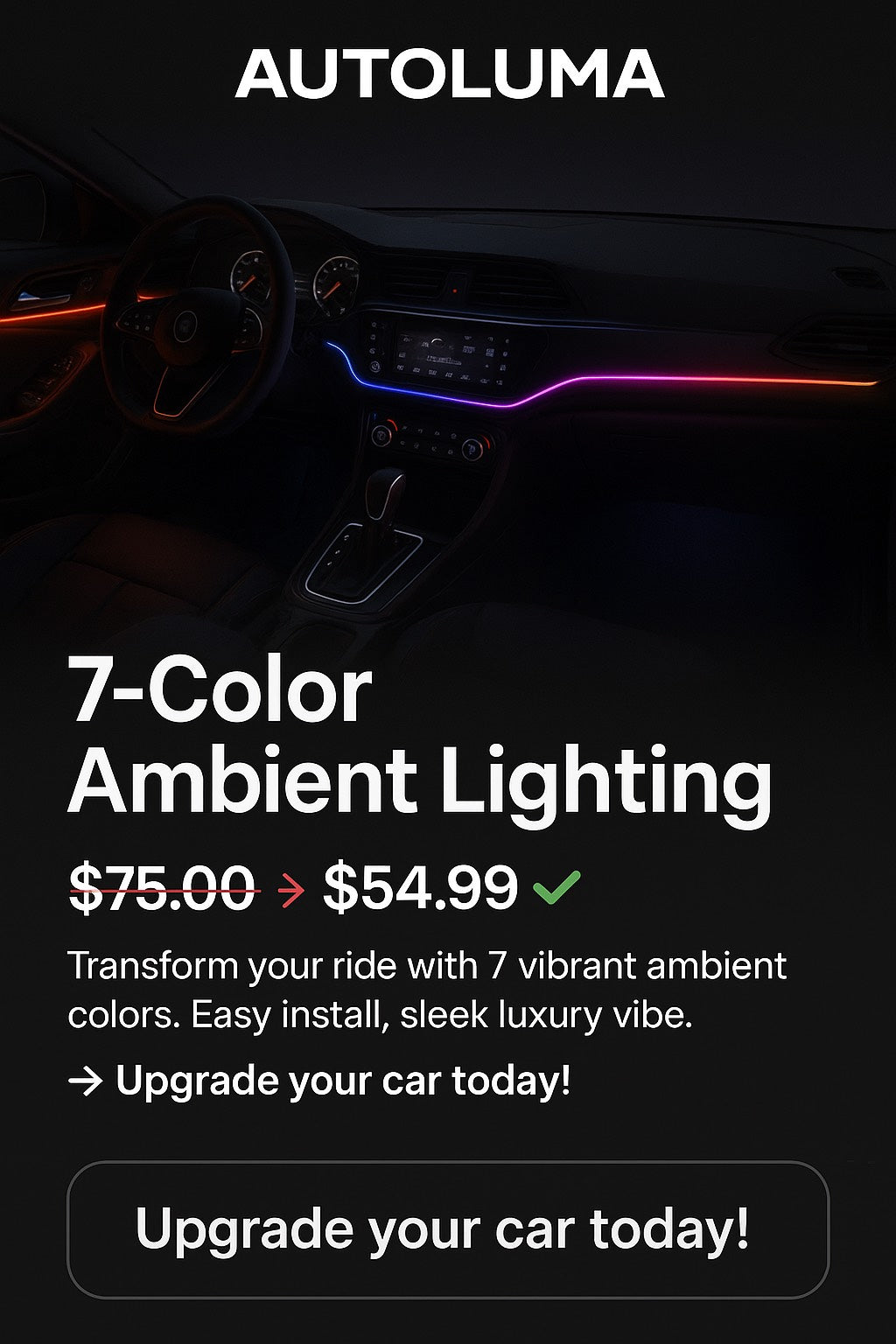7-Color Ambient Car Lighting Kit | AutoLuma™